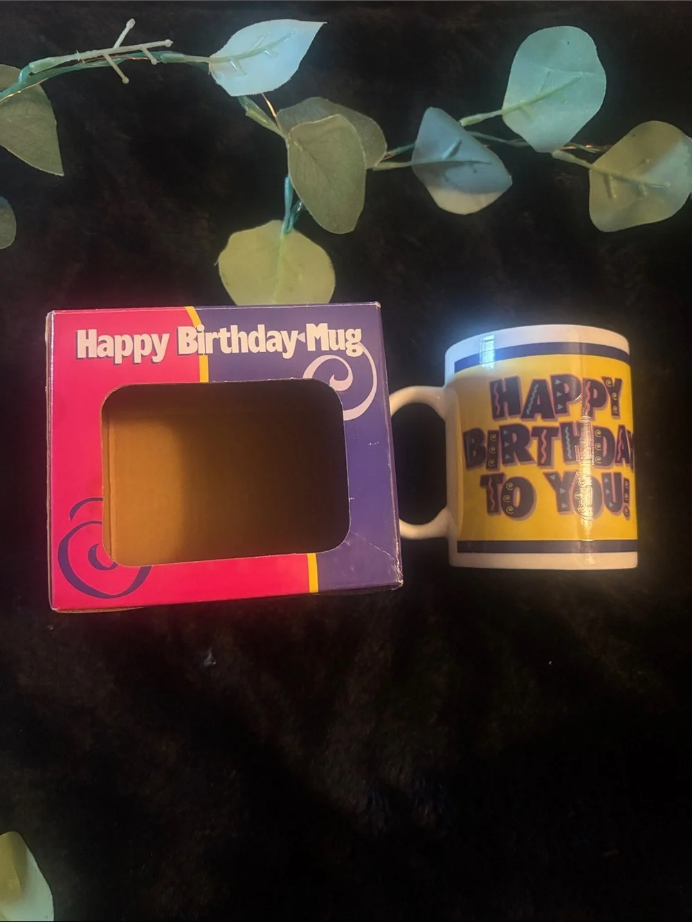 Happy Birthday Mug - Yellow Celebration Ceramic Coffee Cup